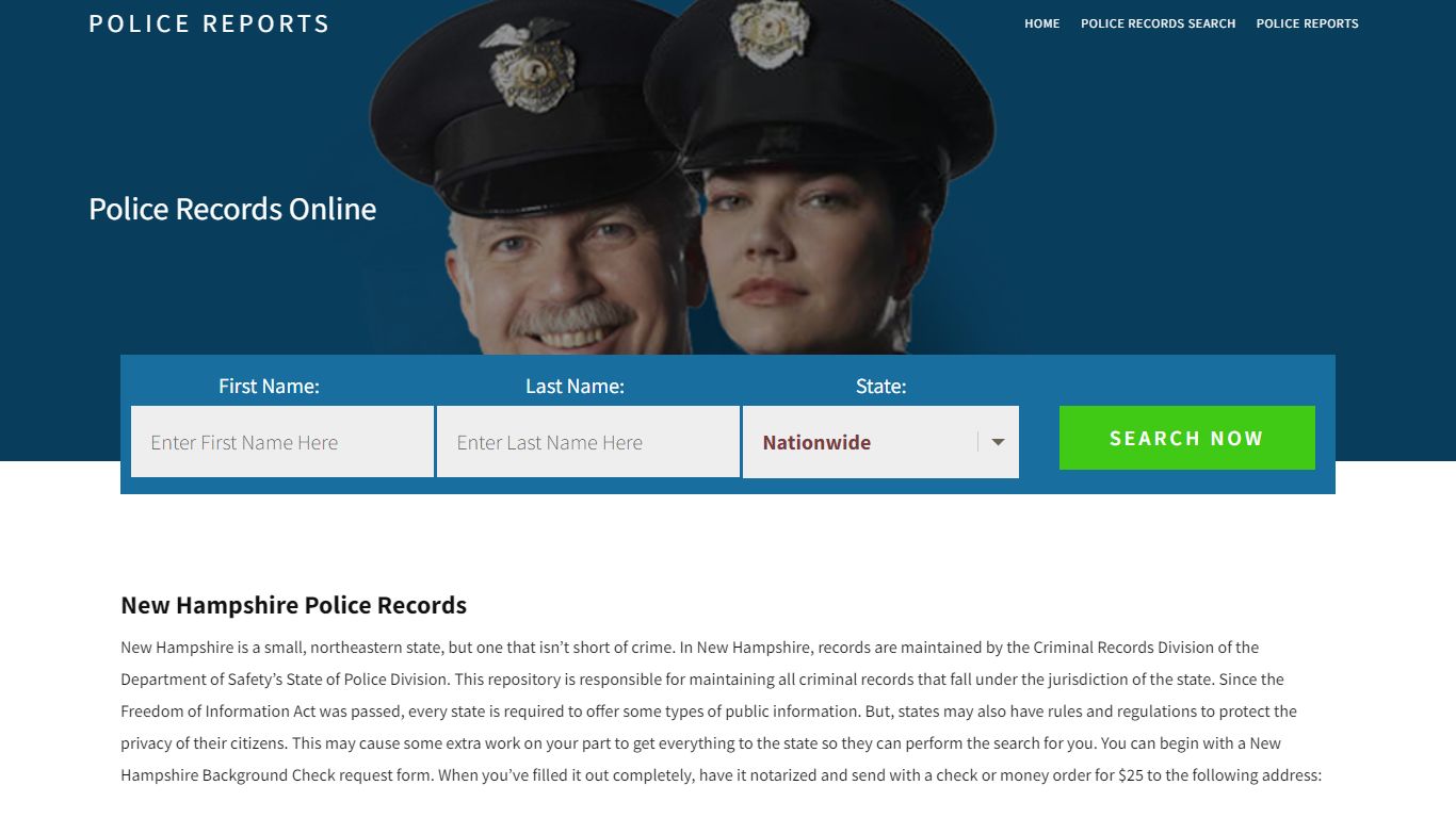 New Hampshire Police Records | Get Instant Reports On People